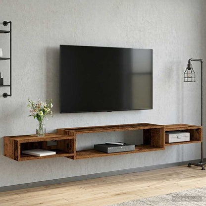 vidaXL Wall-mounted TV Cabinet Wall-Mounted Old Wood 180 x 28 x 21 cm