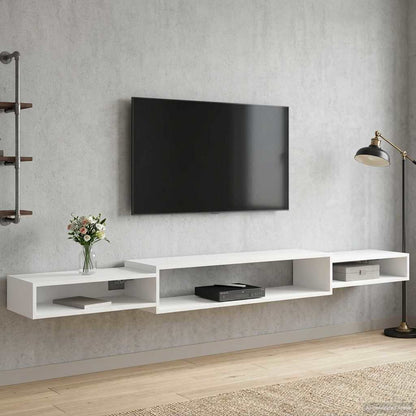 vidaXL Wall-mounted TV Cabinet Wall-Mounted White 220 x 28 x 21 cm