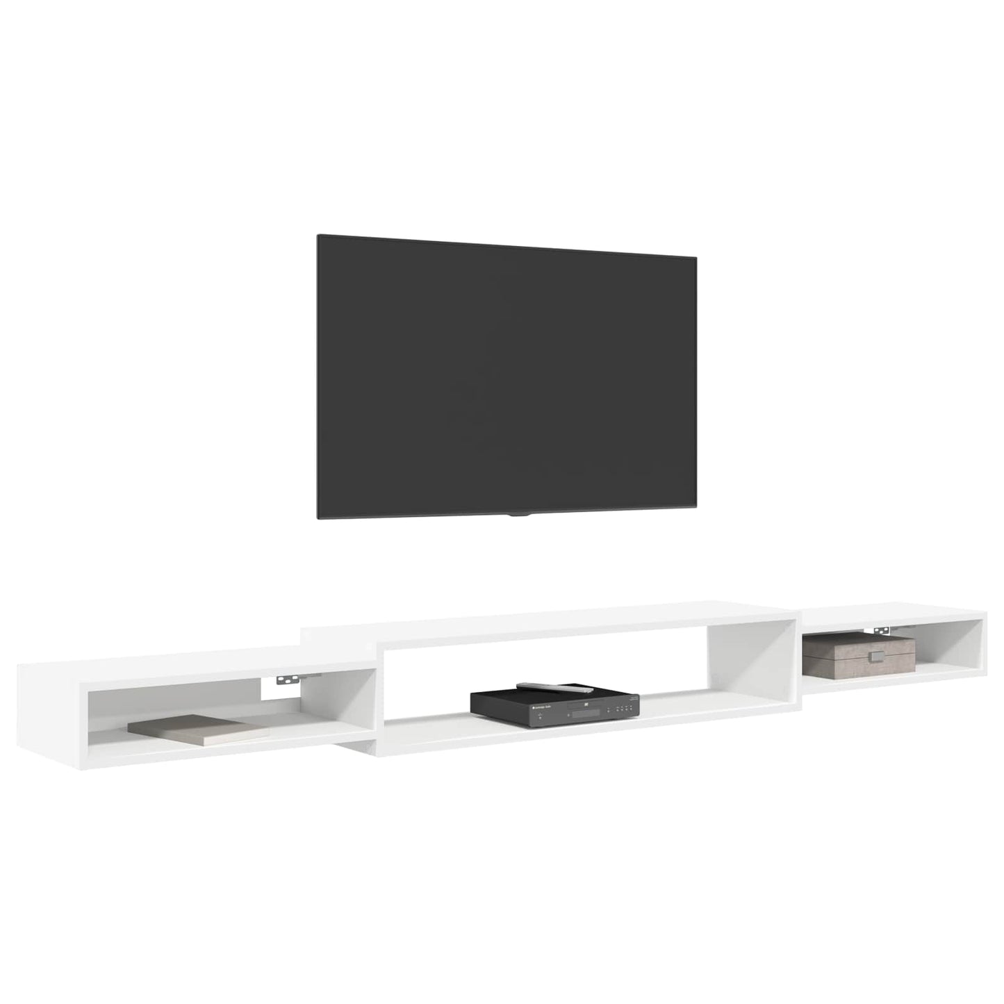 vidaXL Wall-mounted TV Cabinet Wall-Mounted White 220 x 28 x 21 cm