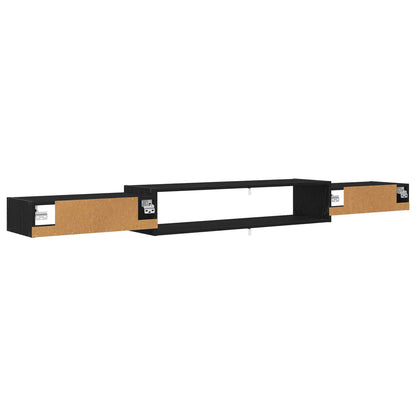 vidaXL Wall-mounted TV Cabinet Wall-Mounted Black Oak 220 x 28 x 21 cm