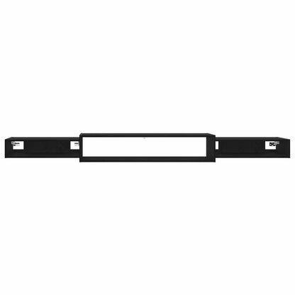 vidaXL Wall-mounted TV Cabinet Wall-Mounted Black Oak 220 x 28 x 21 cm