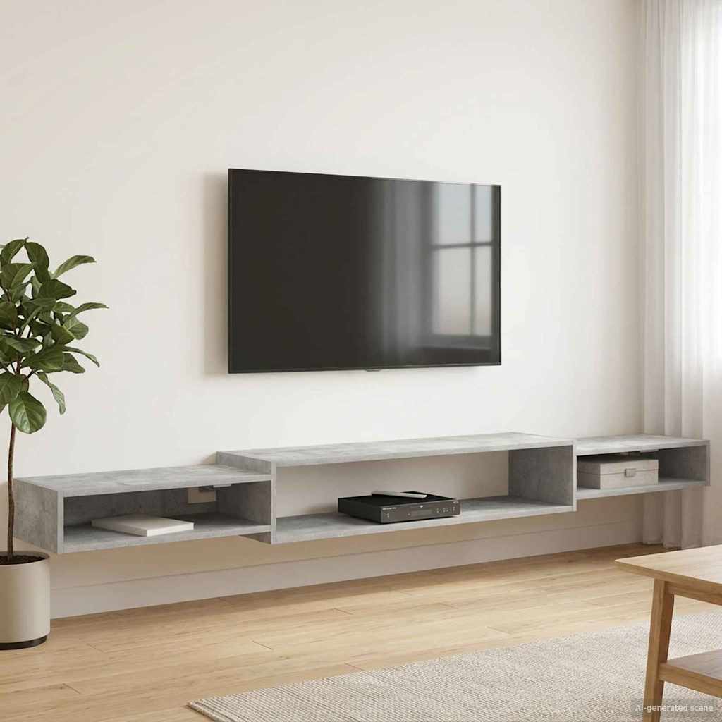 vidaXL Wall-mounted TV Cabinet Wall-Mounted Concrete Grey