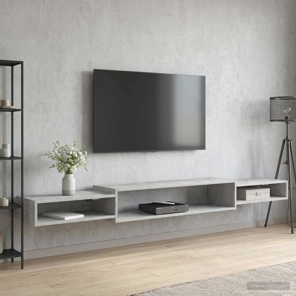 vidaXL Wall-mounted TV Cabinet Wall-Mounted Concrete Grey