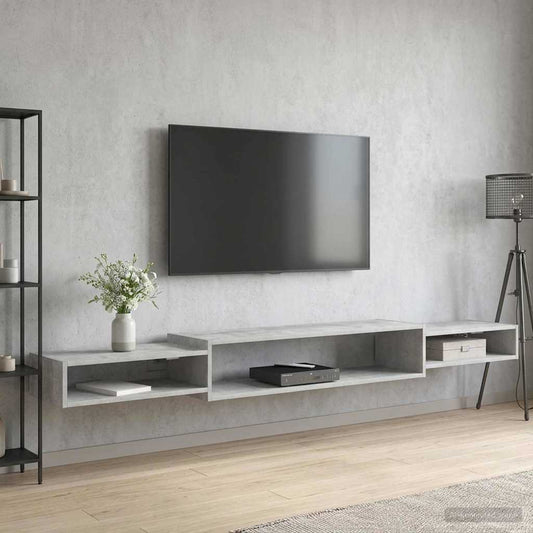 vidaXL Wall-mounted TV Cabinet Wall-Mounted Concrete Grey