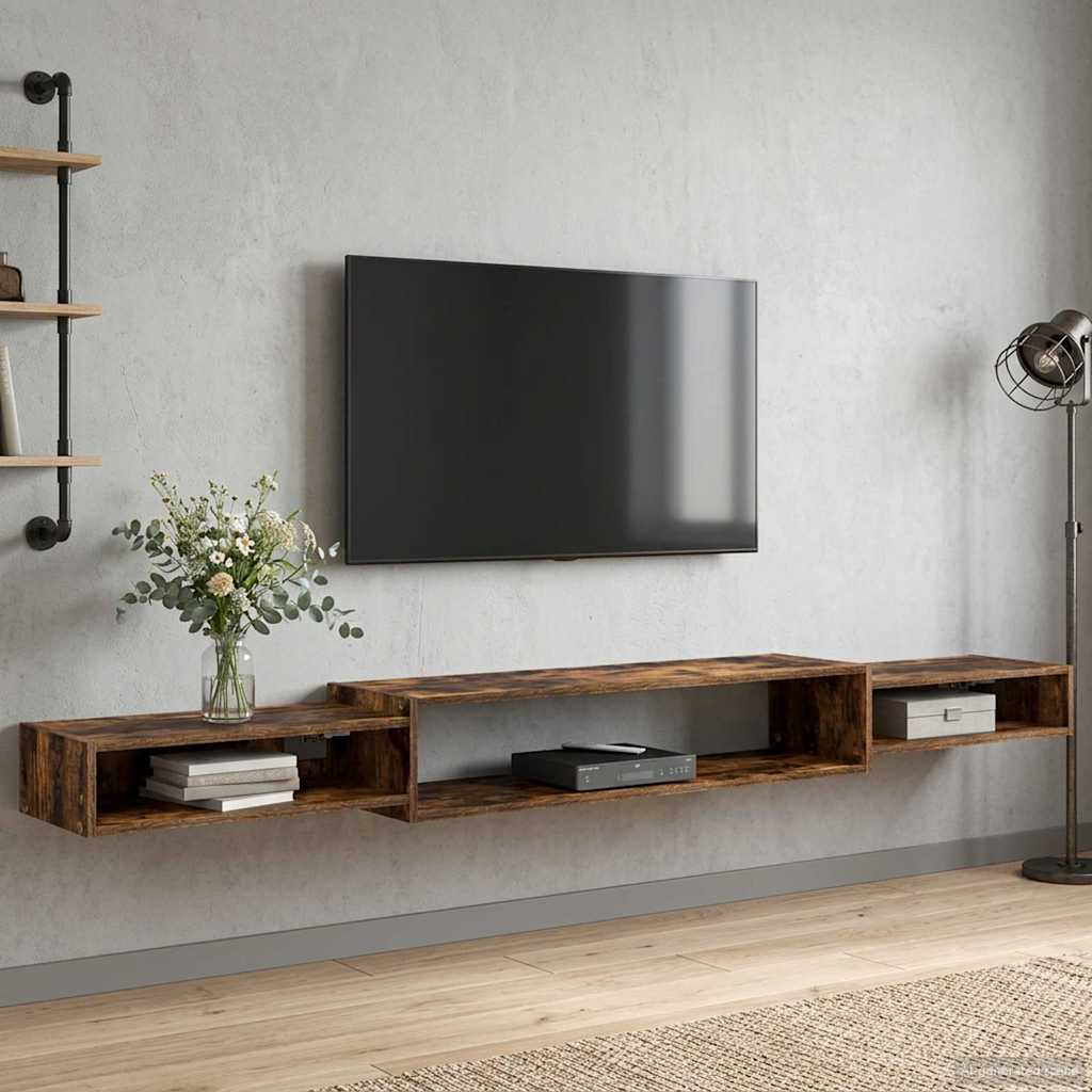 vidaXL Wall-mounted TV Cabinet Wall-Mounted Smoked Oak