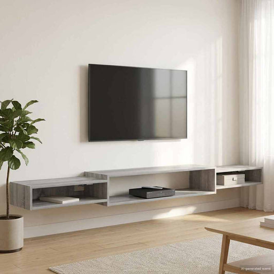 vidaXL Wall-mounted TV Cabinet Wall-Mounted Grey Sonoma