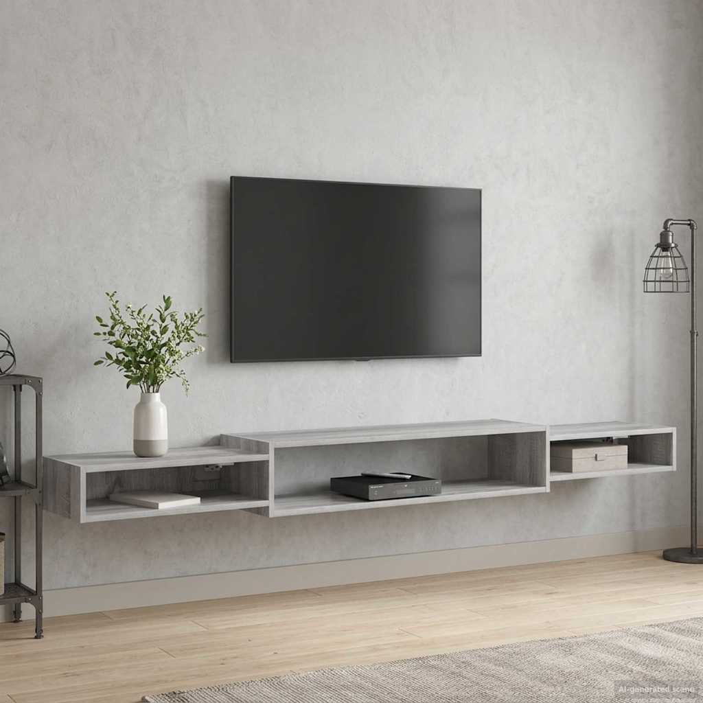 vidaXL Wall-mounted TV Cabinet Wall-Mounted Grey Sonoma