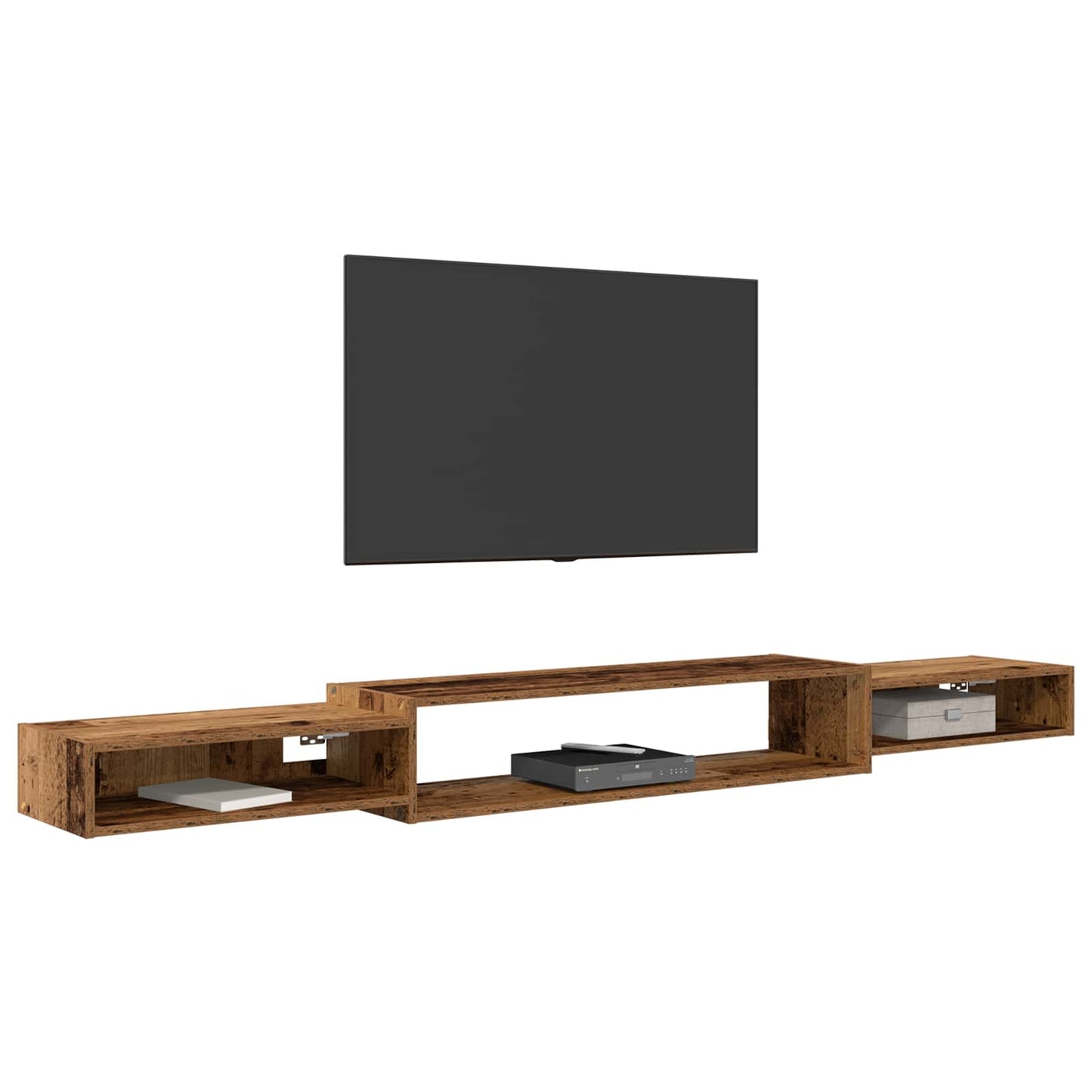 vidaXL Wall-mounted TV Cabinet Wall-Mounted Old Wood 220 x 28 x 21 cm