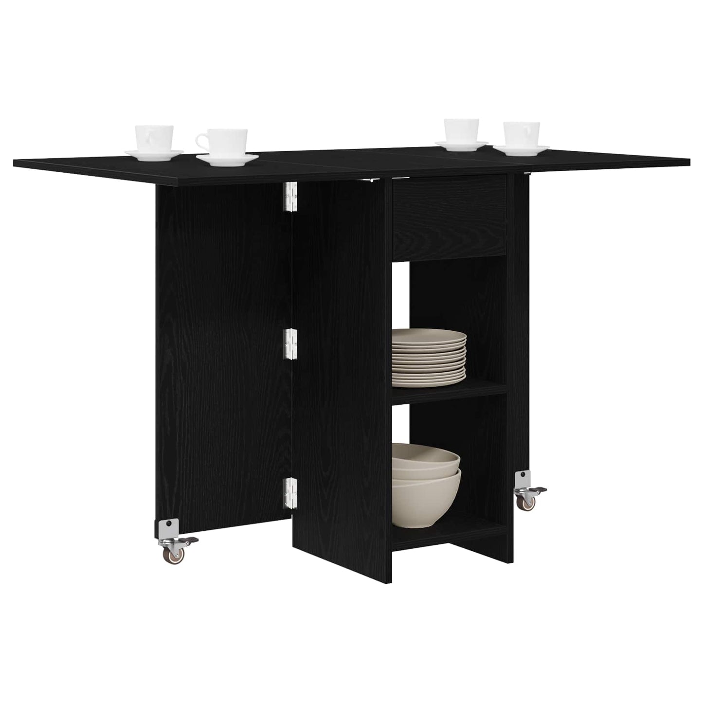 vidaXL Dinning Table 115 x 70 x 75 cm Engineered Wood Black Oak