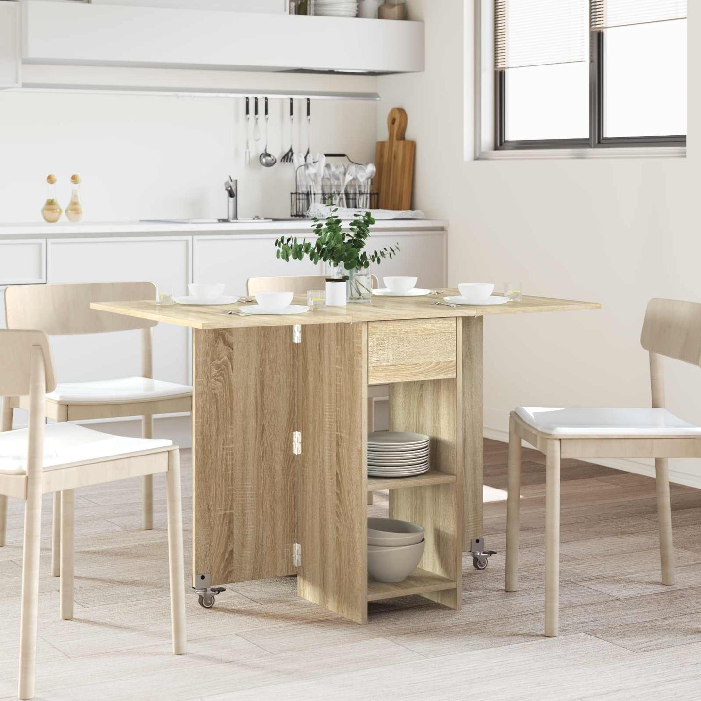 vidaXL Dinning Table 115 x 70 x 75 cm Engineered Wood Sonoma Oak