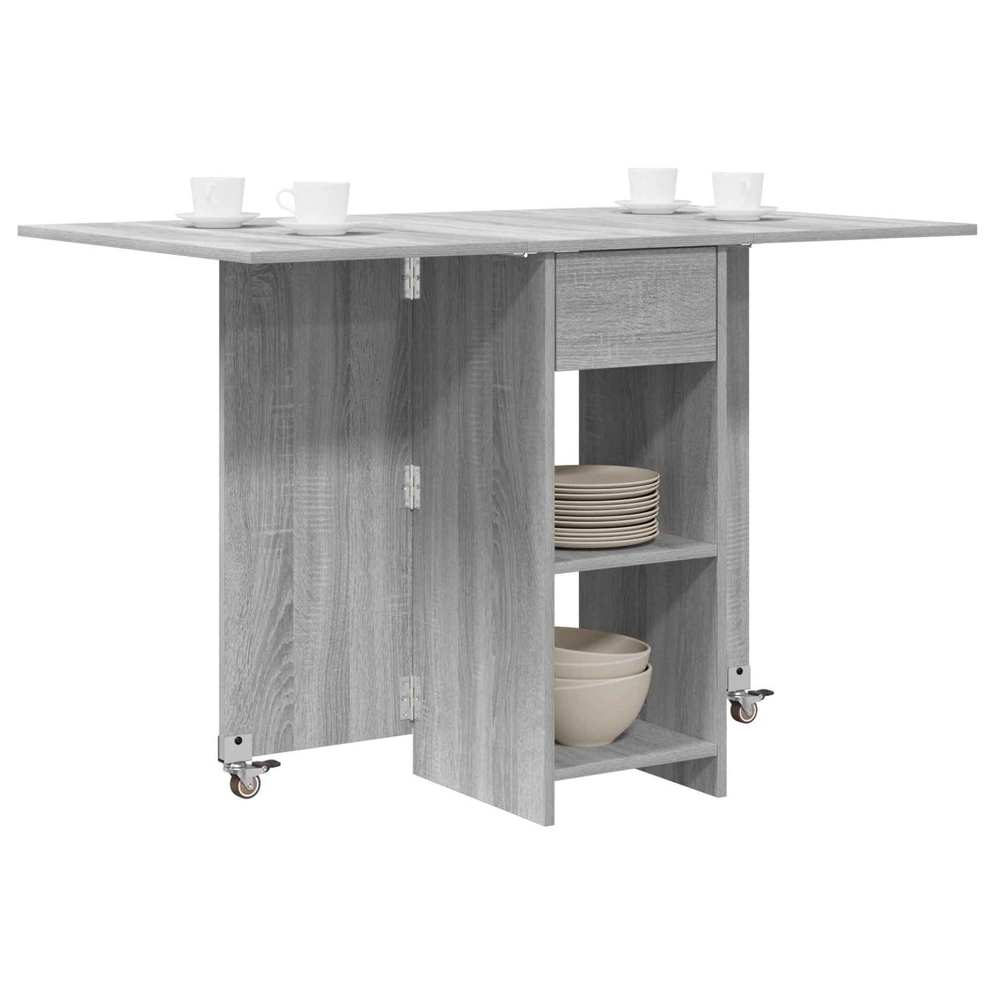 vidaXL Dinning Table 115 x 70 x 75 cm Engineered Wood Grey Sonoma