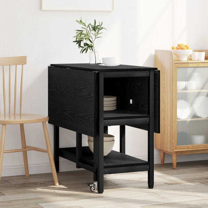vidaXL Dinning Table 122 x 80 x 76.5 cm Engineered Wood Black Oak