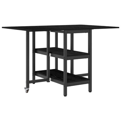 vidaXL Dinning Table 122 x 80 x 76.5 cm Engineered Wood Black Oak