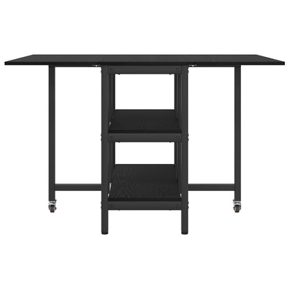 vidaXL Dinning Table 122 x 80 x 76.5 cm Engineered Wood Black Oak