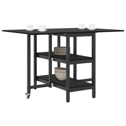 vidaXL Dinning Table 122 x 80 x 76.5 cm Engineered Wood Black Oak