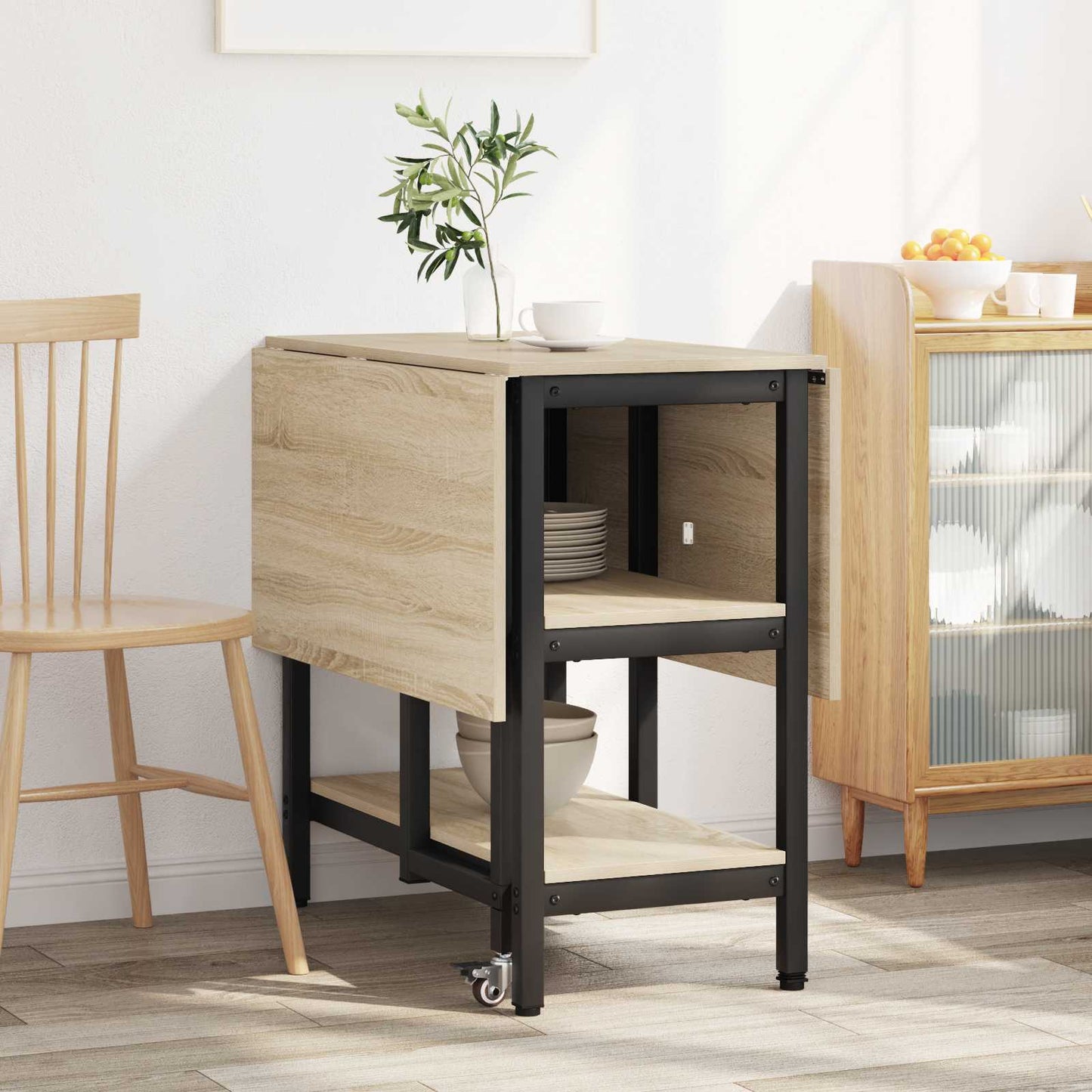 vidaXL Dinning Table 122 x 80 x 76.5 cm Engineered Wood Sonoma Oak