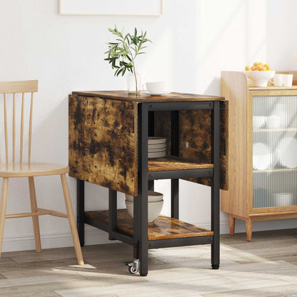 vidaXL Dinning Table 122 x 80 x 76.5 cm Engineered Wood Smoked Oak