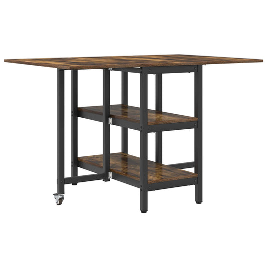 vidaXL Dinning Table 122 x 80 x 76.5 cm Engineered Wood Smoked Oak