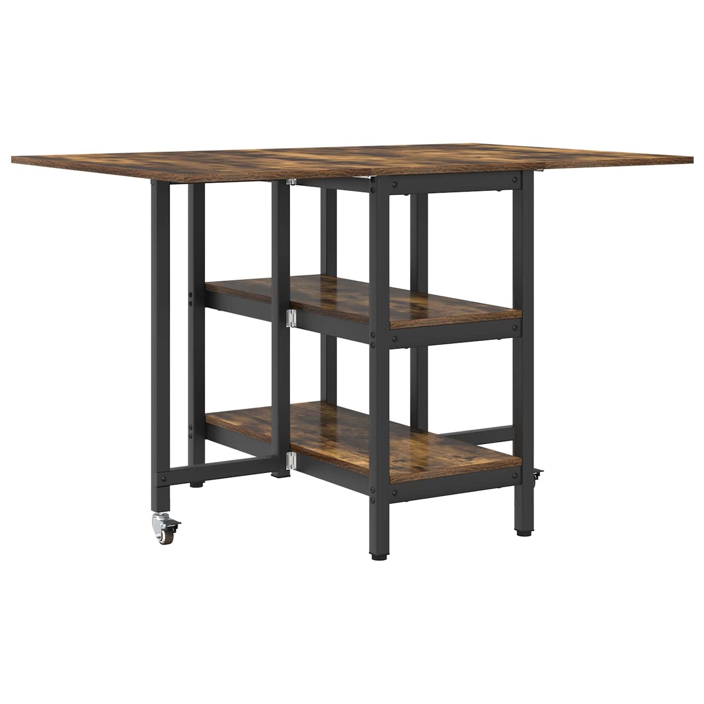 vidaXL Dinning Table 122 x 80 x 76.5 cm Engineered Wood Smoked Oak