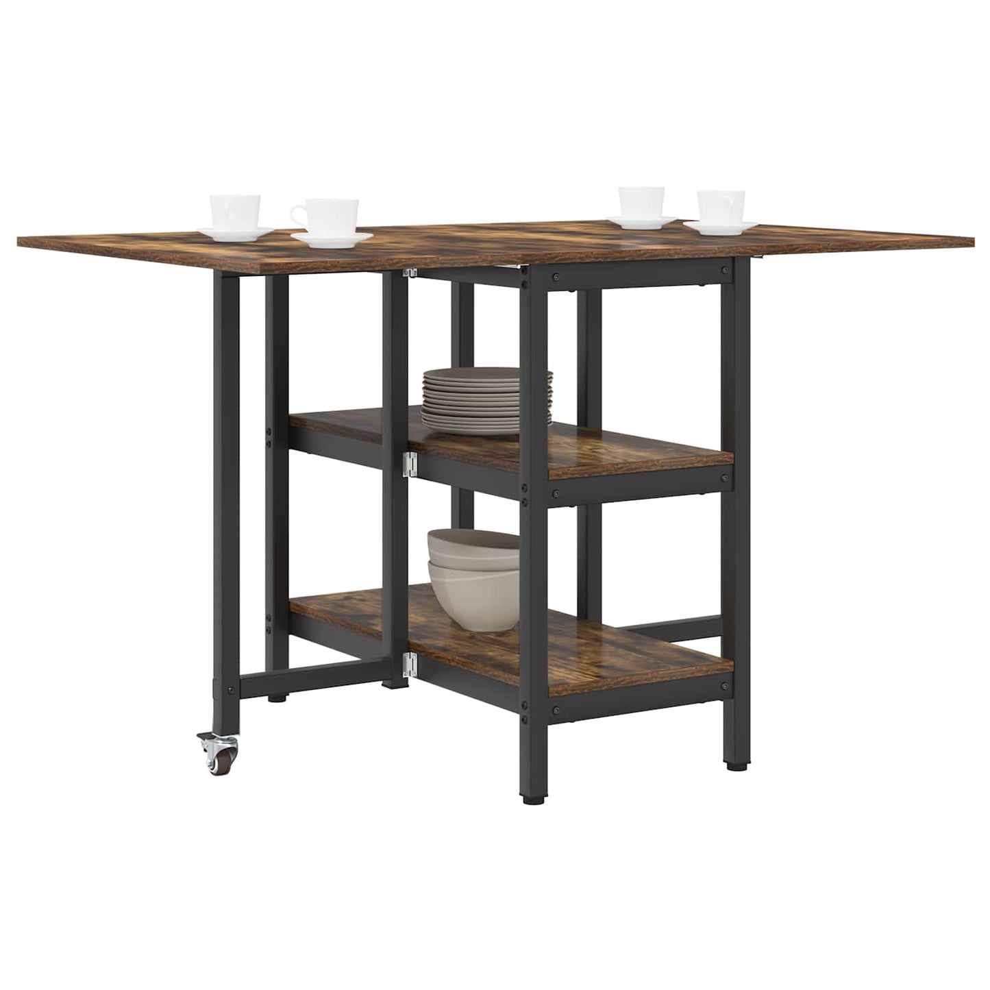 vidaXL Dinning Table 122 x 80 x 76.5 cm Engineered Wood Smoked Oak