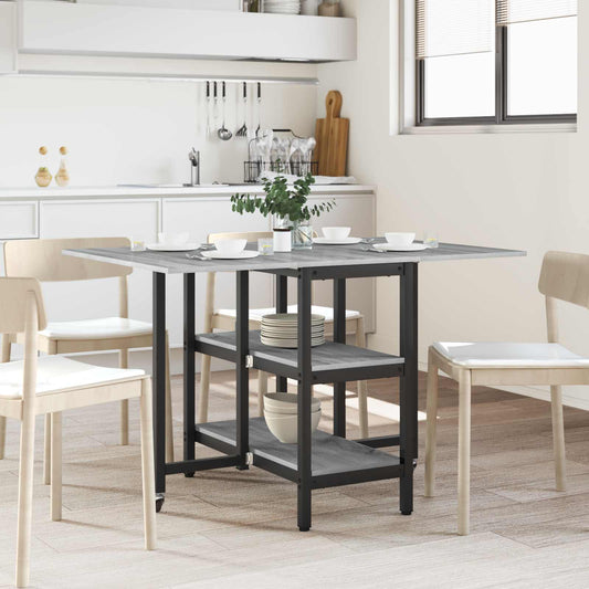 vidaXL Dinning Table 122 x 80 x 76.5 cm Engineered Wood Grey Sonoma