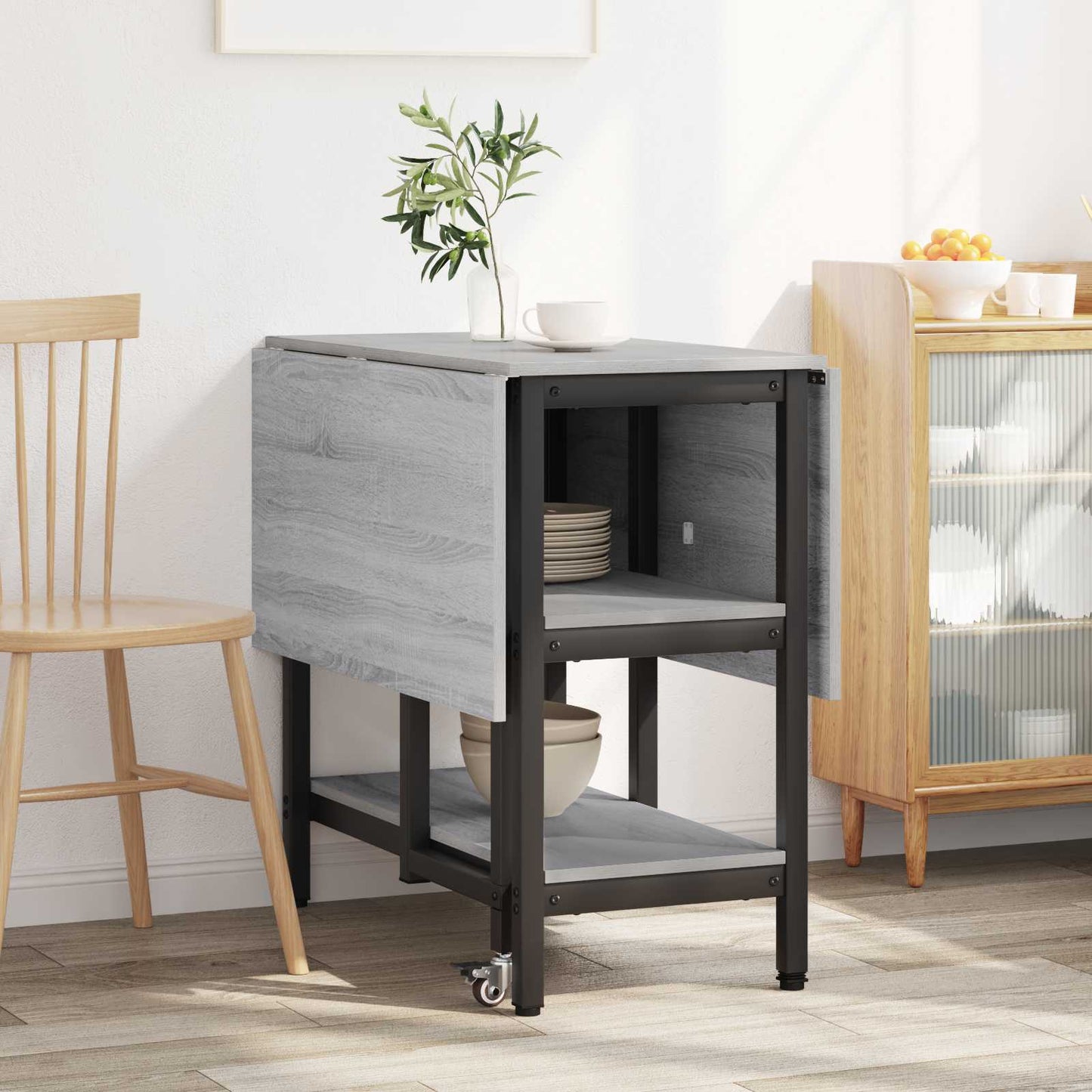 vidaXL Dinning Table 122 x 80 x 76.5 cm Engineered Wood Grey Sonoma