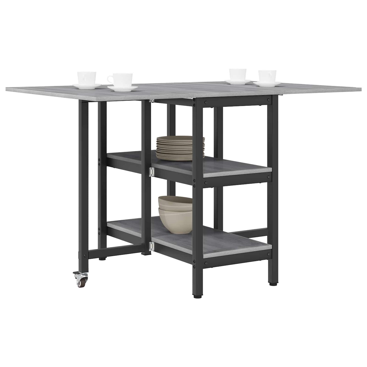 vidaXL Dinning Table 122 x 80 x 76.5 cm Engineered Wood Grey Sonoma