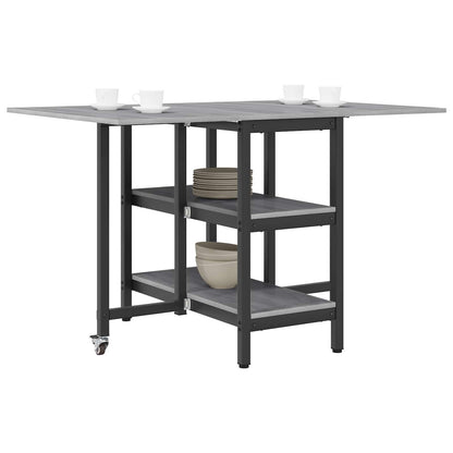 vidaXL Dinning Table 122 x 80 x 76.5 cm Engineered Wood Grey Sonoma
