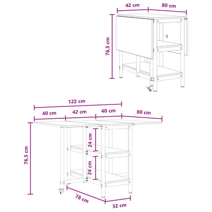 vidaXL Dinning Table 122 x 80 x 76.5 cm Engineered Wood Grey Sonoma