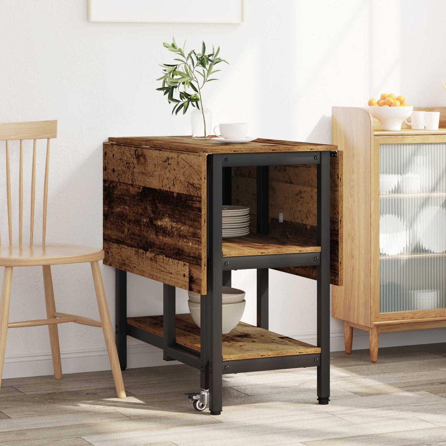 vidaXL Dinning Table 122 x 80 x 76.5 cm Engineered Wood Old Wood