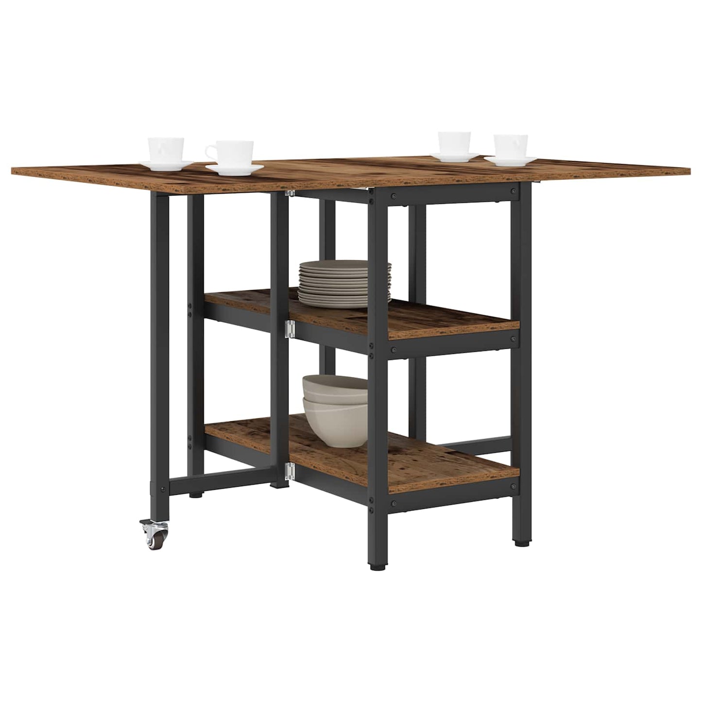 vidaXL Dinning Table 122 x 80 x 76.5 cm Engineered Wood Old Wood