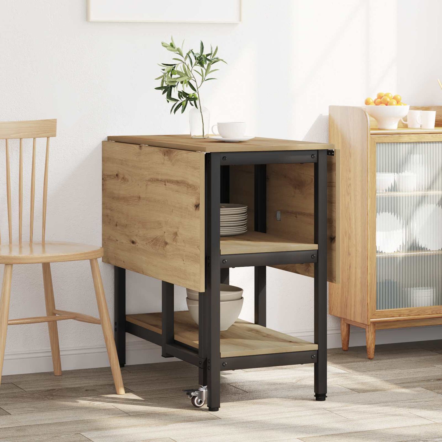 vidaXL Dinning Table 122 x 80 x 76.5 cm Engineered Wood Artisan Oak