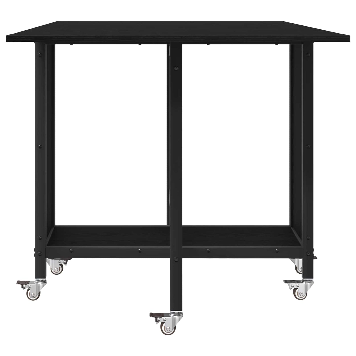 vidaXL Folding Dining Table with Castors 130 x 80 x 76.5 cm Black Oak