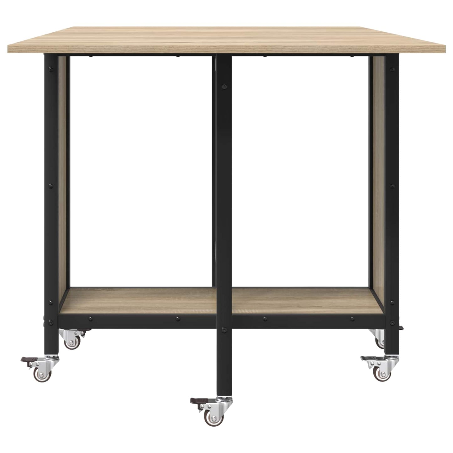 vidaXL Folding Dining Table with Castors 130 x 80 x 76.5 cm steel PB