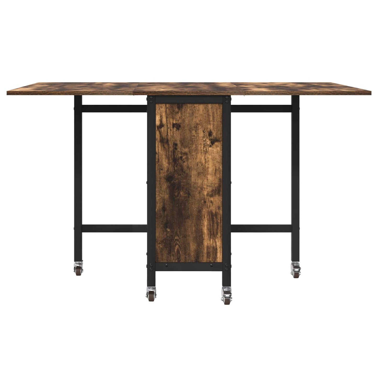 vidaXL Folding Dining Table with Castors 130 x 80 x 76.5 cm steel PB