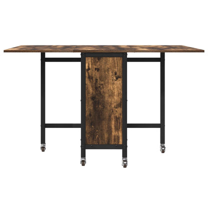 vidaXL Folding Dining Table with Castors 130 x 80 x 76.5 cm steel PB