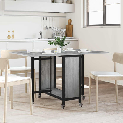 vidaXL Folding Dining Table with Castors 130 x 80 x 76.5 cm steel PB