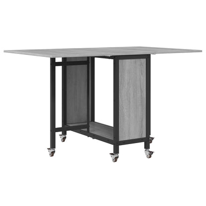 vidaXL Folding Dining Table with Castors 130 x 80 x 76.5 cm steel PB