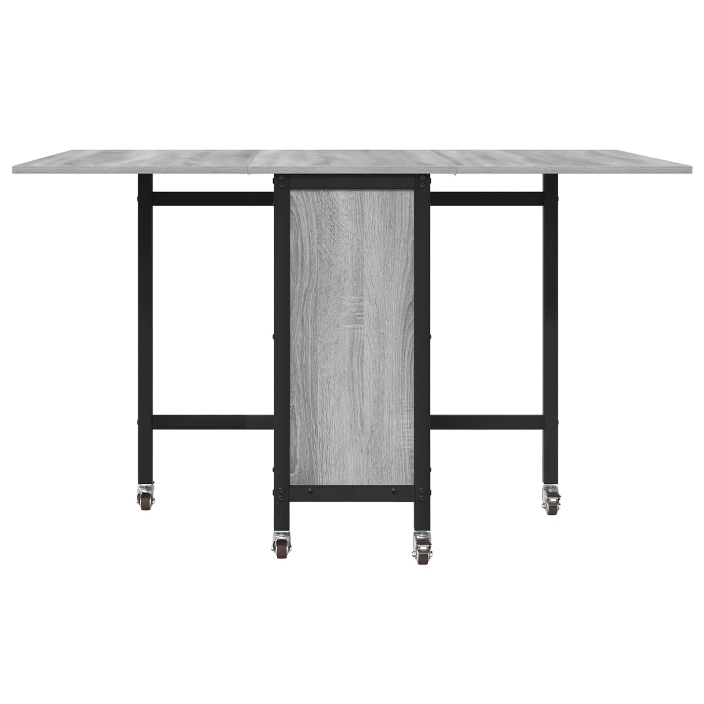 vidaXL Folding Dining Table with Castors 130 x 80 x 76.5 cm steel PB