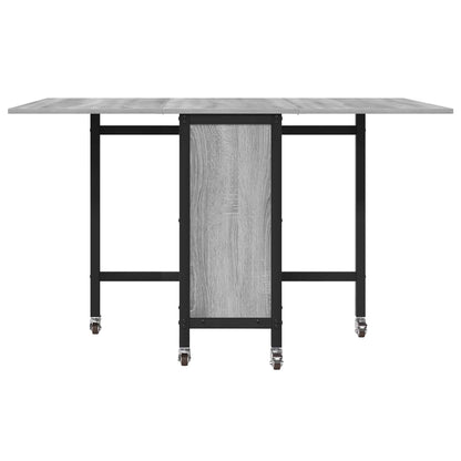 vidaXL Folding Dining Table with Castors 130 x 80 x 76.5 cm steel PB