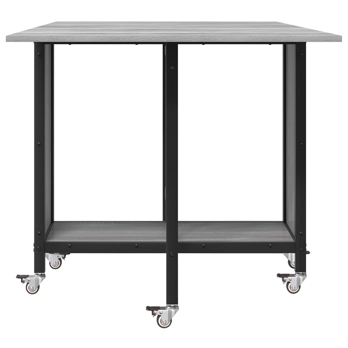 vidaXL Folding Dining Table with Castors 130 x 80 x 76.5 cm steel PB