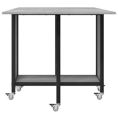 vidaXL Folding Dining Table with Castors 130 x 80 x 76.5 cm steel PB
