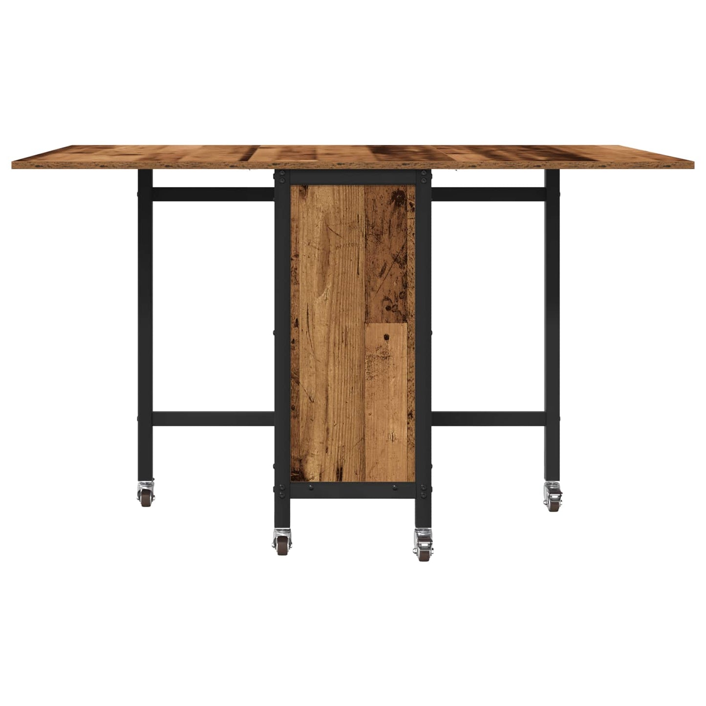 vidaXL Folding Dining Table with Castors 130 x 80 x 76.5 cm steel PB