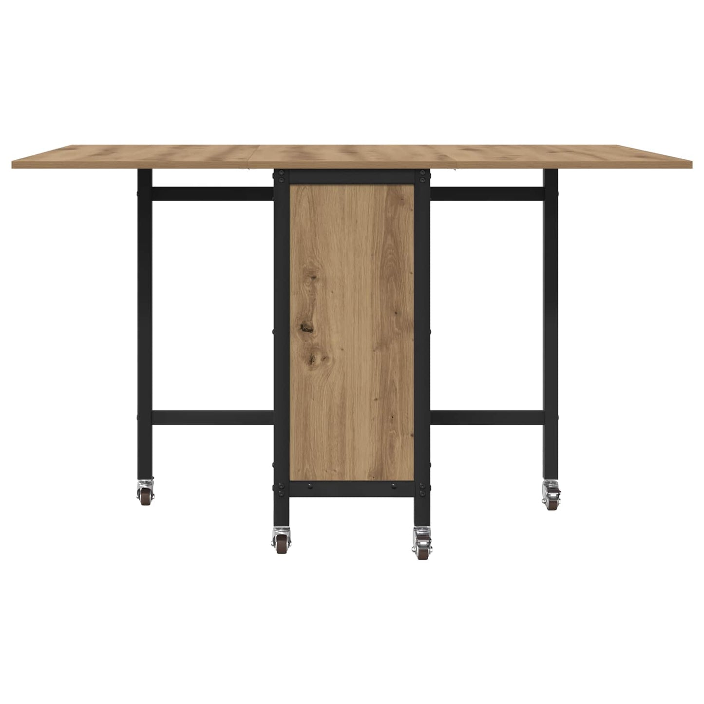 vidaXL Folding Dining Table with Castors 130 x 80 x 76.5 cm steel PB