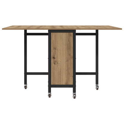 vidaXL Folding Dining Table with Castors 130 x 80 x 76.5 cm steel PB