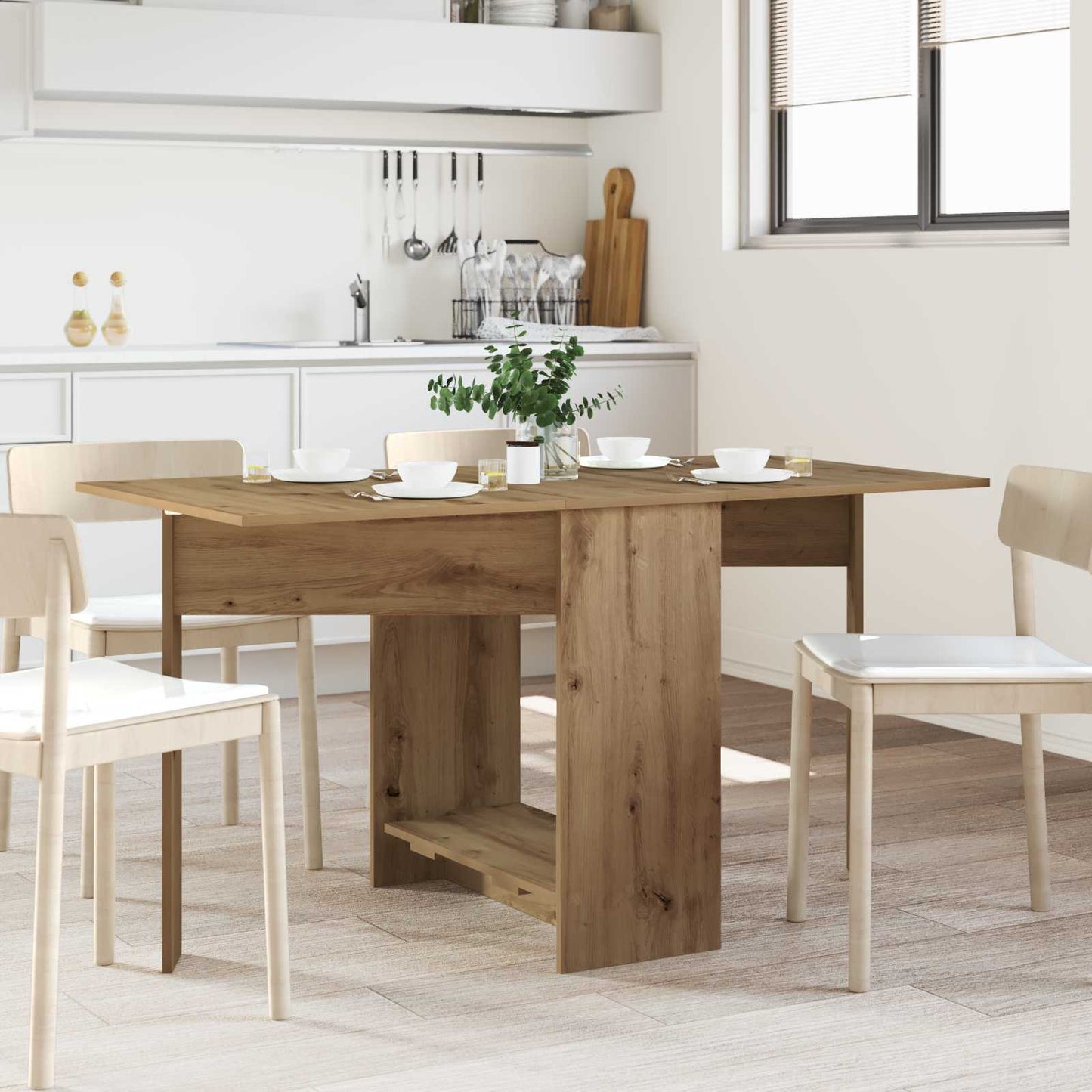 vidaXL Dinning Table 138 x 70 x 73.5 cm Engineered Wood Artisan Oak