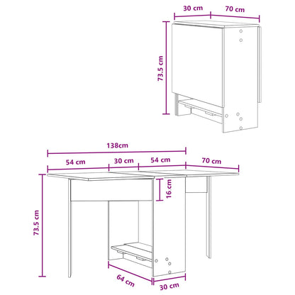 vidaXL Dinning Table 138 x 70 x 73.5 cm Engineered Wood Artisan Oak