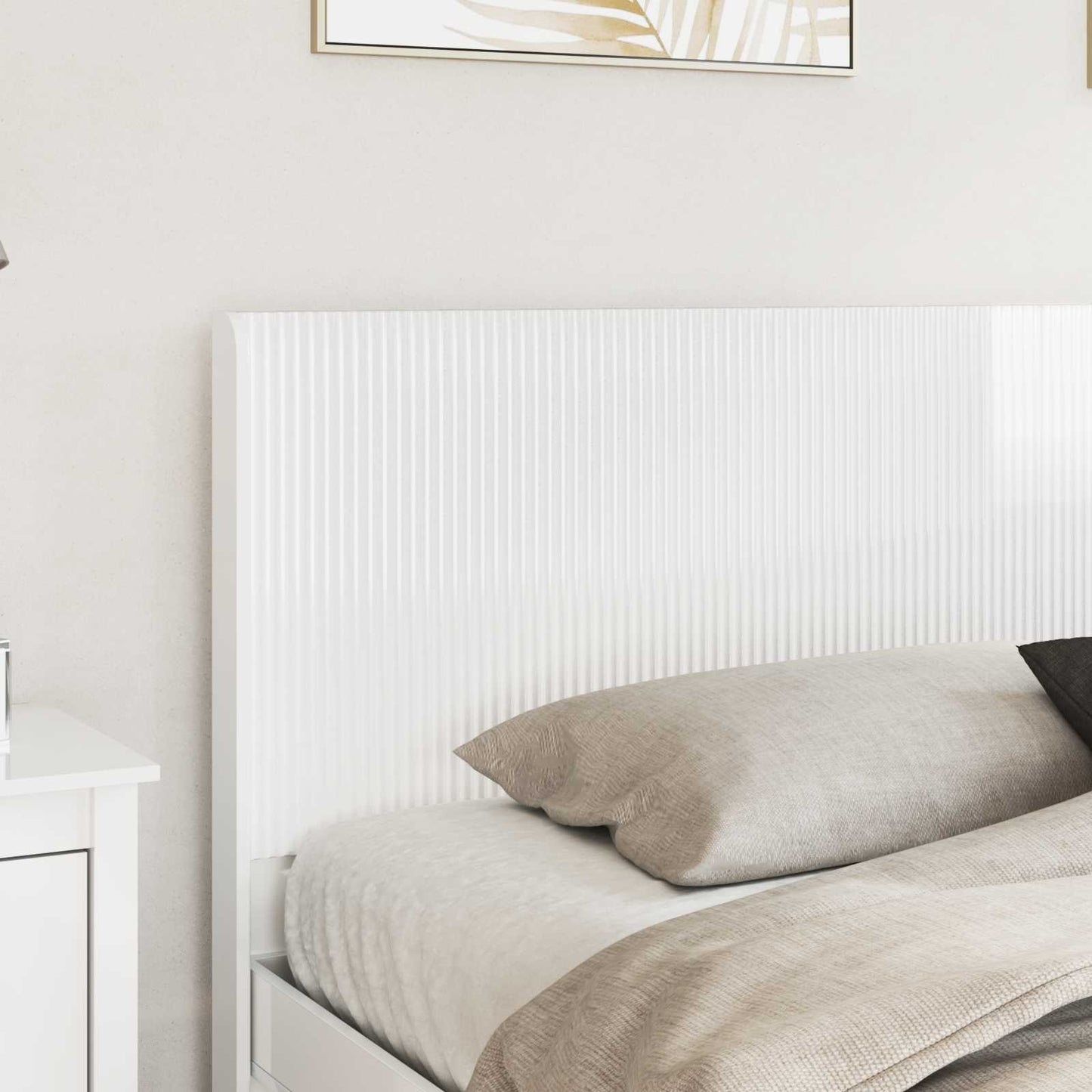 vidaXL Headboard High Gloss White Engineered Wood