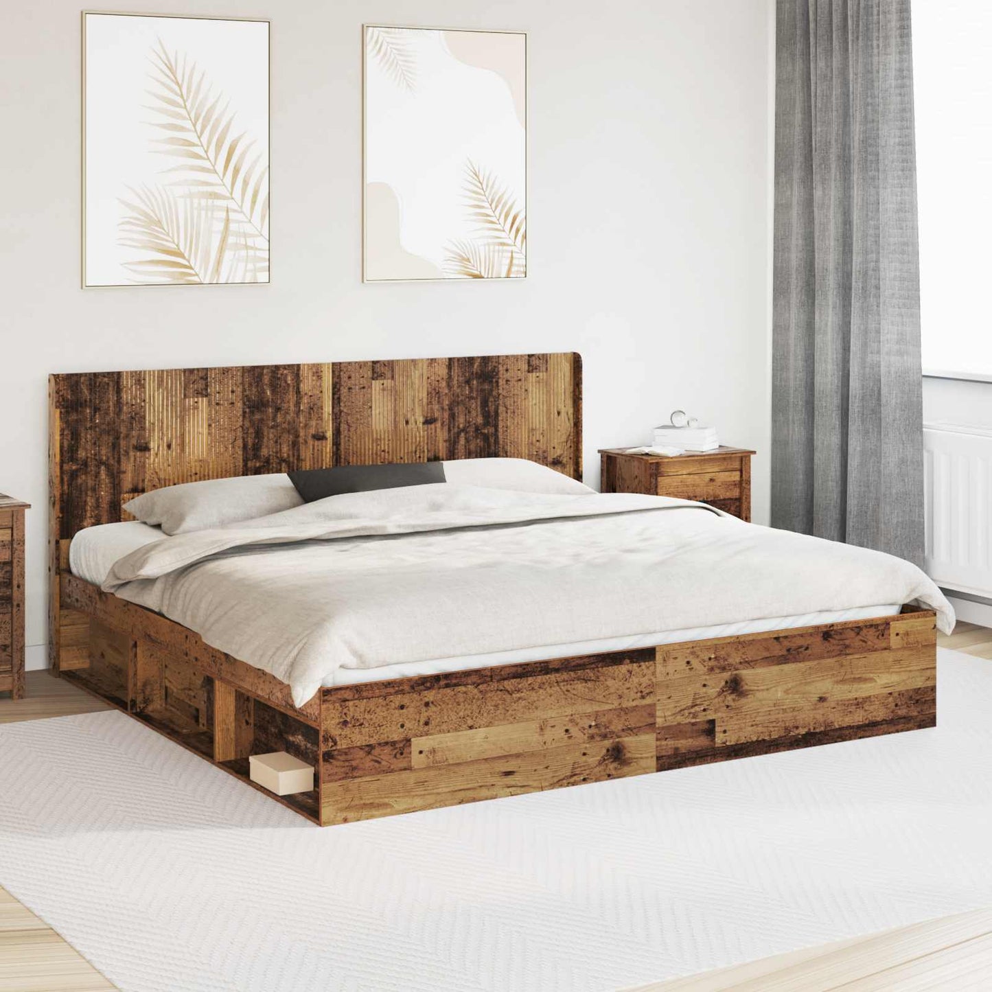 vidaXL Headboard Old Wood Engineered Wood