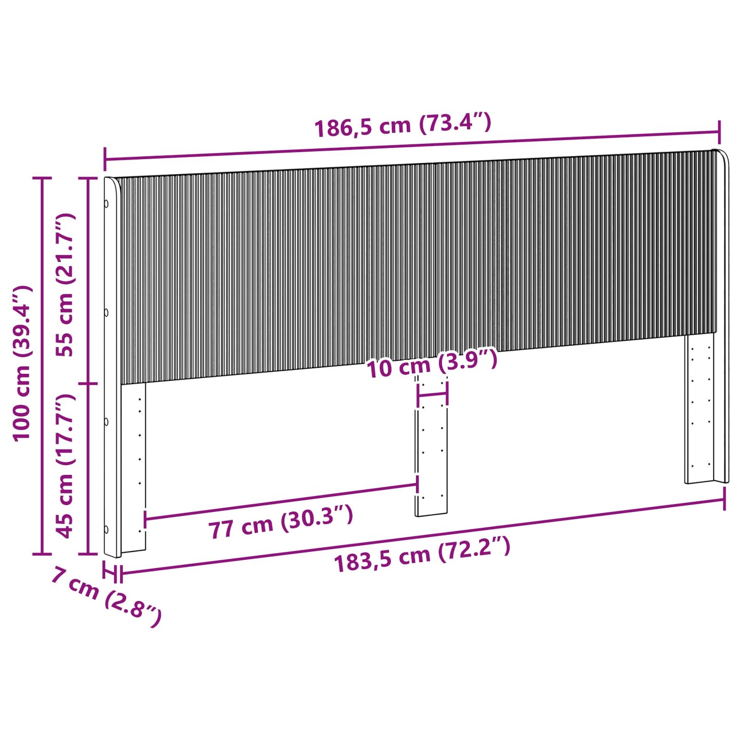 vidaXL Headboard Old Wood Engineered Wood